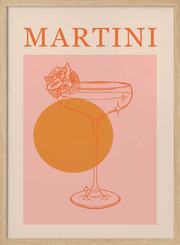 Retro Martini Cocktail Art Print UK — Abstract Minimal Wall Art — Office — Wall It All Prints