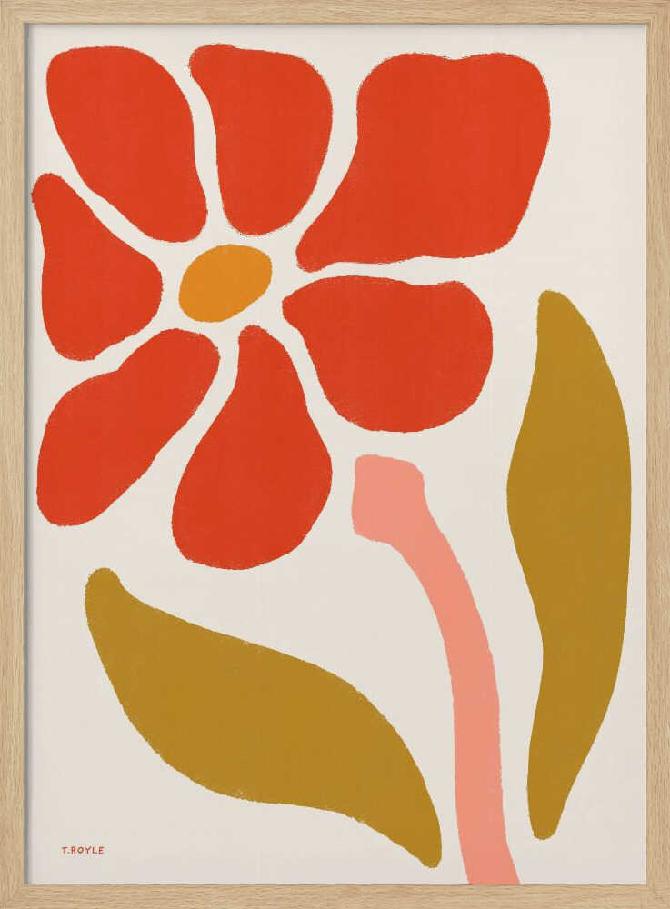 Colorful Retro Flower Art Print UK — Botanical Minimal Wall Art — Office — Wall It All Prints