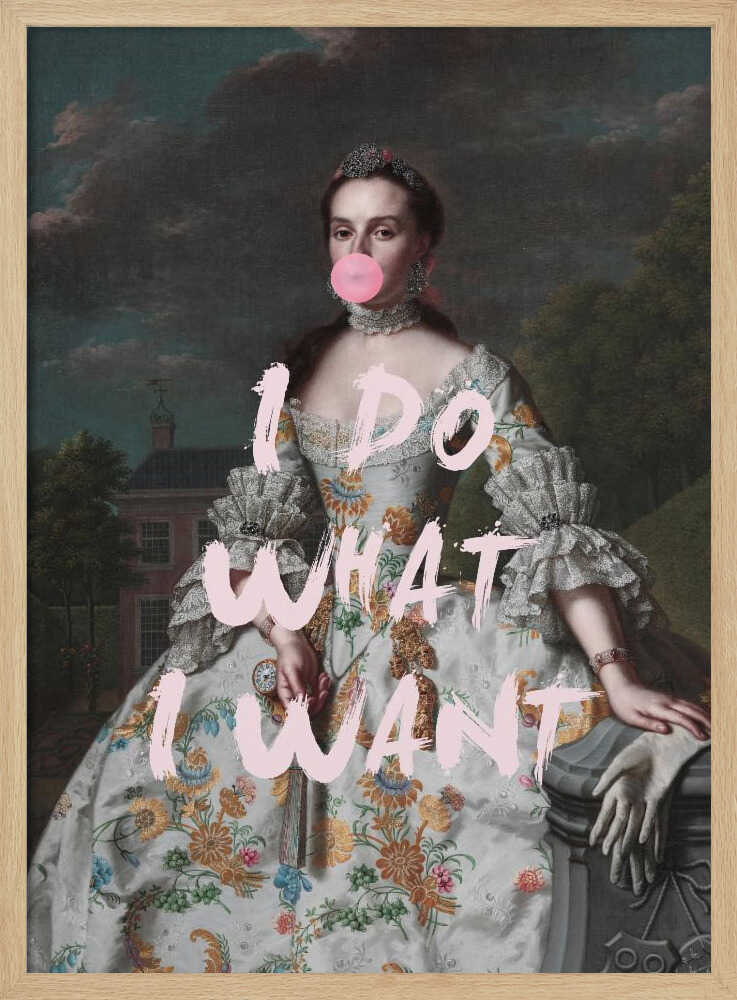 Sassy Bubblegum Portrait Art Print UK — Portrait Vibrant Wall Art — Living Room — Wall It All Prints