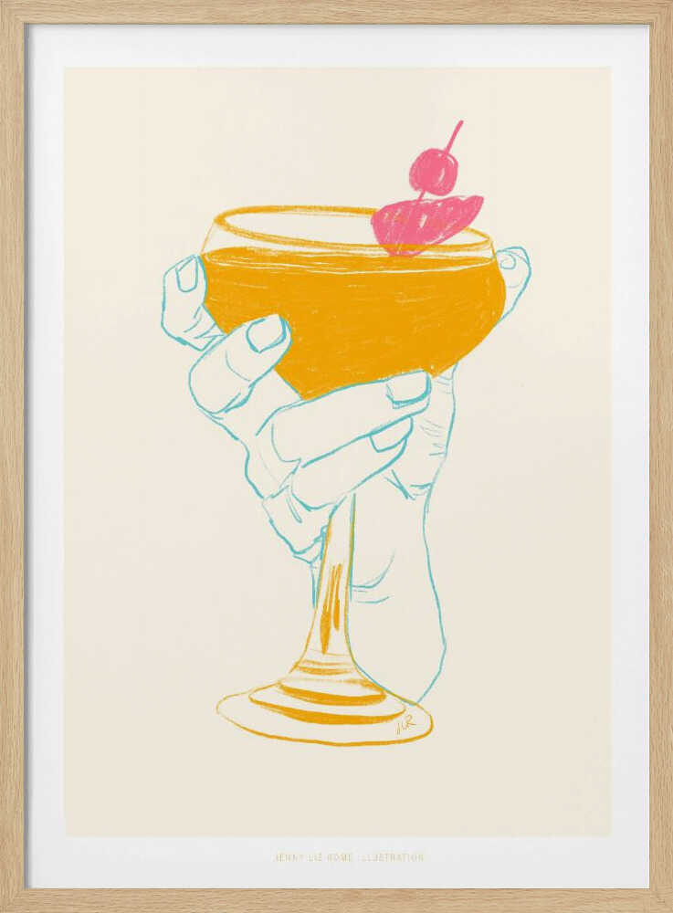 Jlr Cocktail1 Art Print UK — Vintage Vibrant Wall Art — Living Room — Wall It All Prints