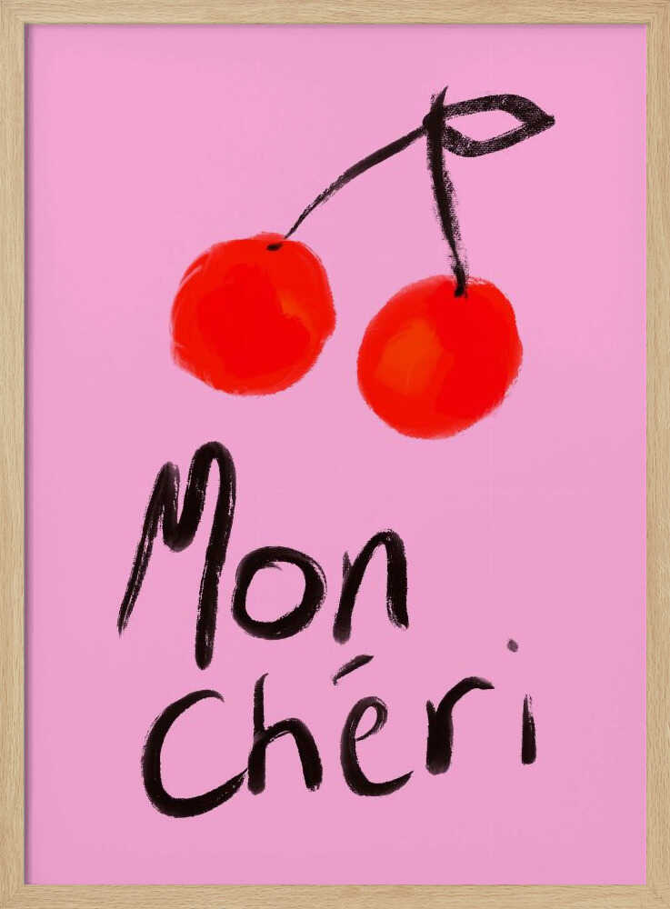 Mon Cheri Cherries Art Print UK — Abstract Vibrant Wall Art — Kitchen — Wall It All Prints