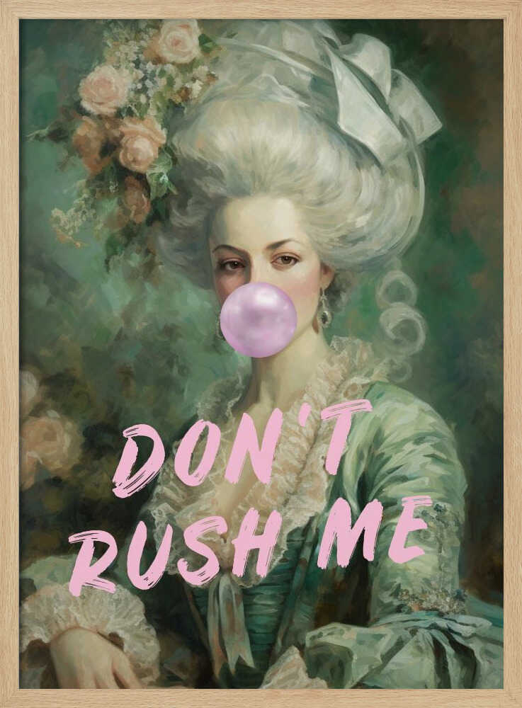 Sassy Rococo Bubblegum Lady Art Print UK — Portrait Minimal Wall Art — Living Room — Wall It All Prints