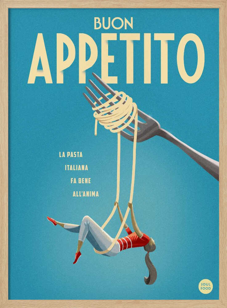 Buon Appetito Swing Art Print UK — Portrait Minimal Wall Art — Kitchen — Wall It All Prints