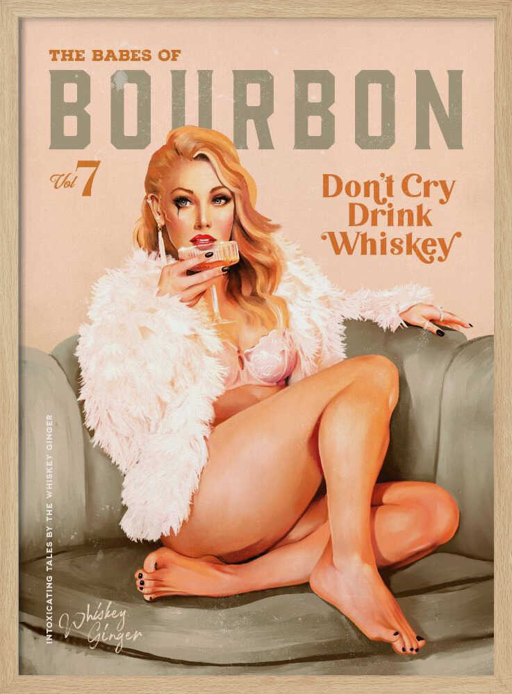 Babes of Bourbon Vol 7 Sexy Vintage Whiskey Pinup Girl Art Print UK — Portrait Dark Wall Art — Living Room — Wall It All...