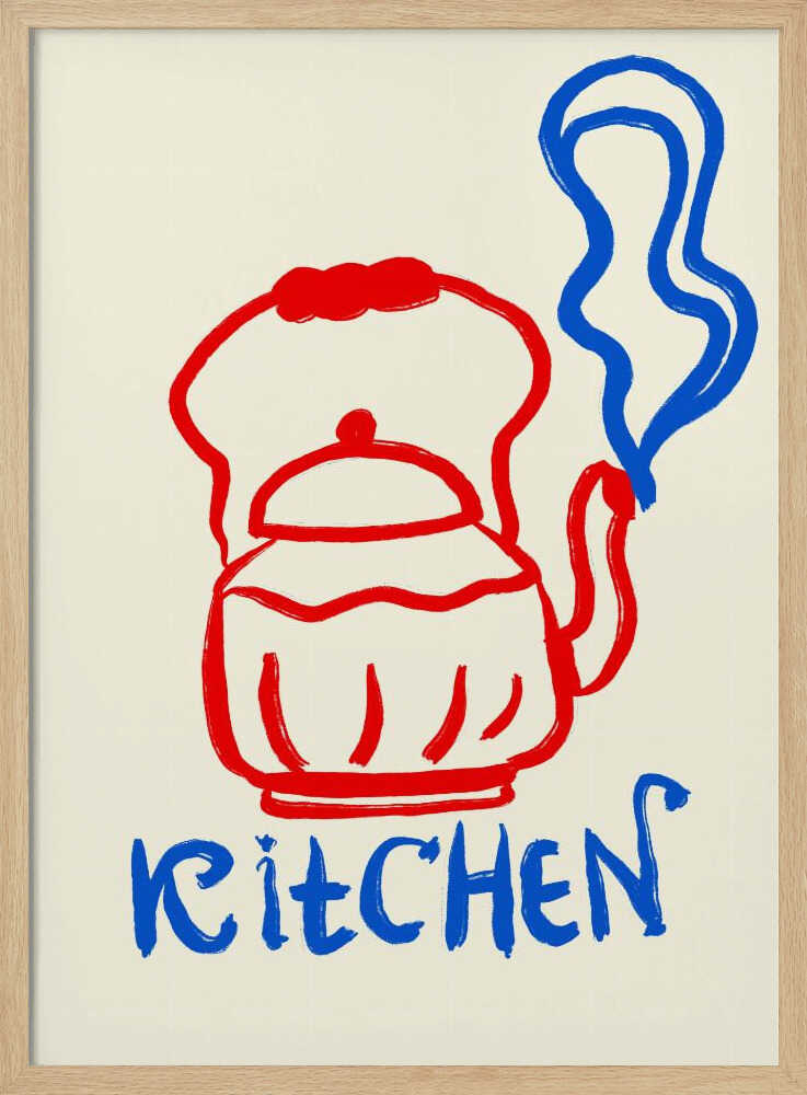 Steaming Kitchen Kettle Art Print UK — Abstract Minimal Wall Art — Kitchen — Wall It All Prints