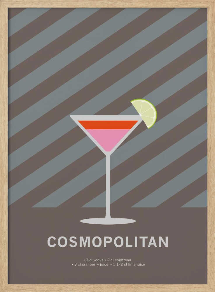 Cosmopolitan Lime Cocktail Art Print UK — Abstract Minimal Wall Art — Kitchen — Wall It All Prints