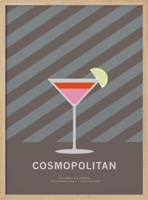 Cosmopolitan Lime Cocktail Art Print UK — Abstract Minimal Wall Art — Kitchen — Wall It All Prints