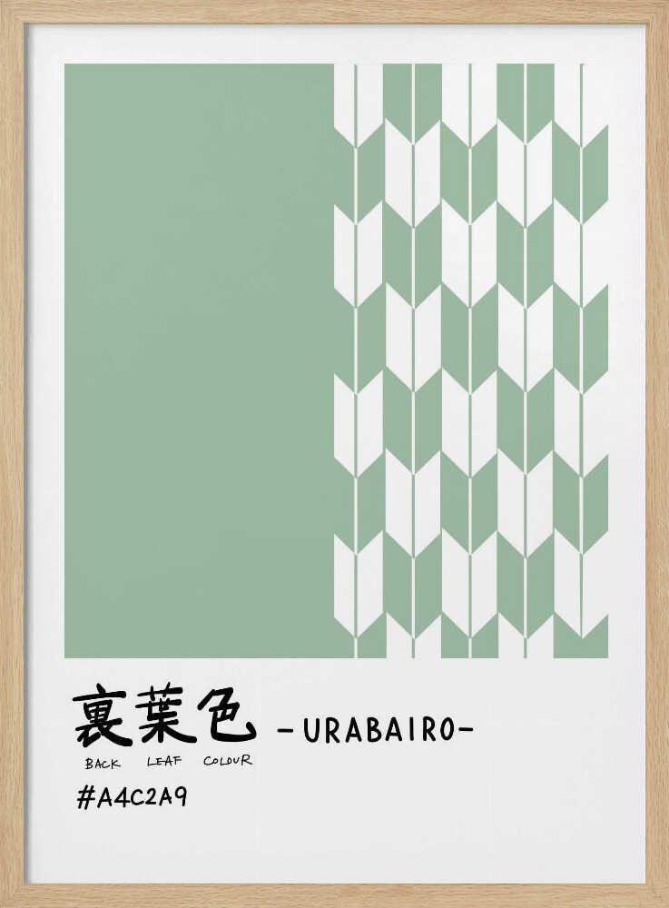 Sage green arrow pattern, minimalist geometric wall art print inspired by Japanese design.