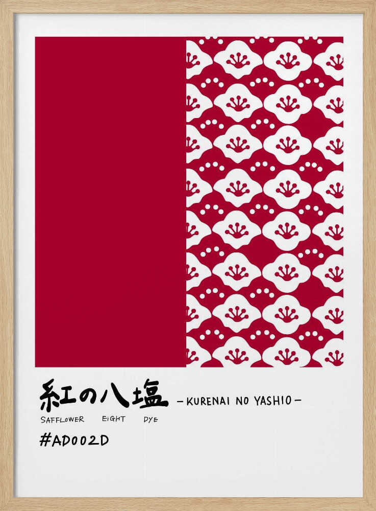 Red Japanese Blossom Pattern Art Print UK — Japanese Vibrant Wall Art — Office — Wall It All Prints