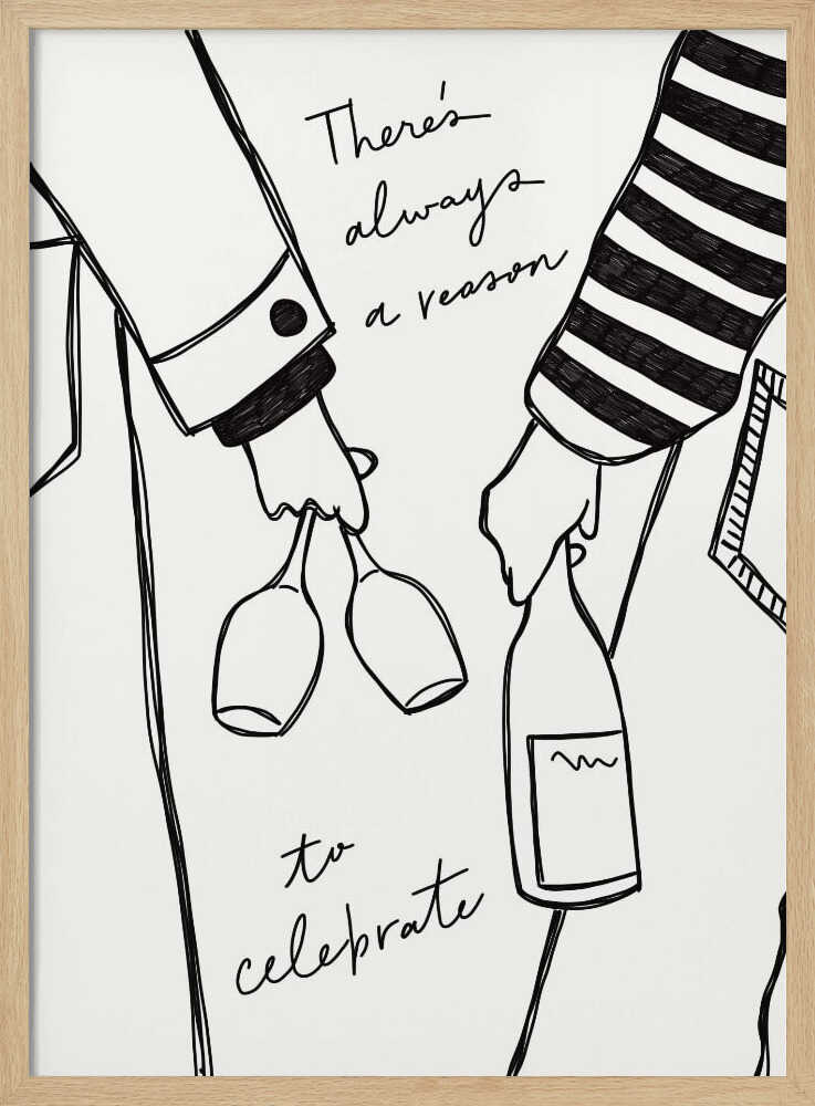 Cheers to Celebration Art Print UK — Food Dark Wall Art — Kitchen — Wall It All Prints