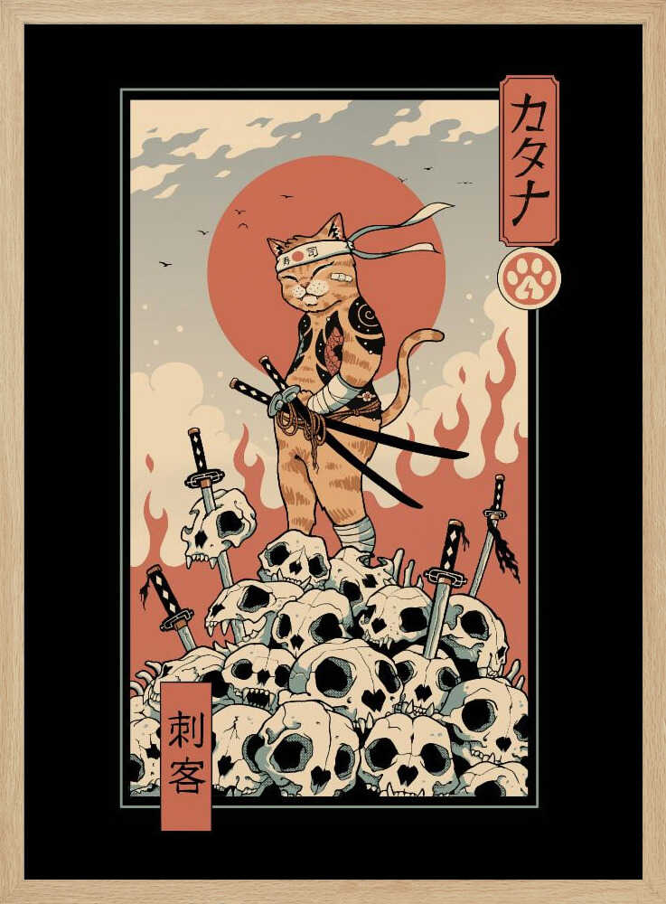 Catana Assassin Art Print UK — Japanese Vibrant Wall Art — Living Room — Wall It All Prints