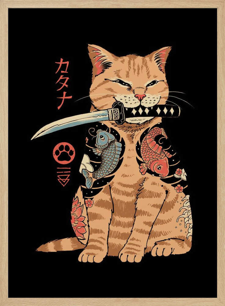 Catana Art Print UK — Japanese Vibrant Wall Art — Living Room — Wall It All Prints
