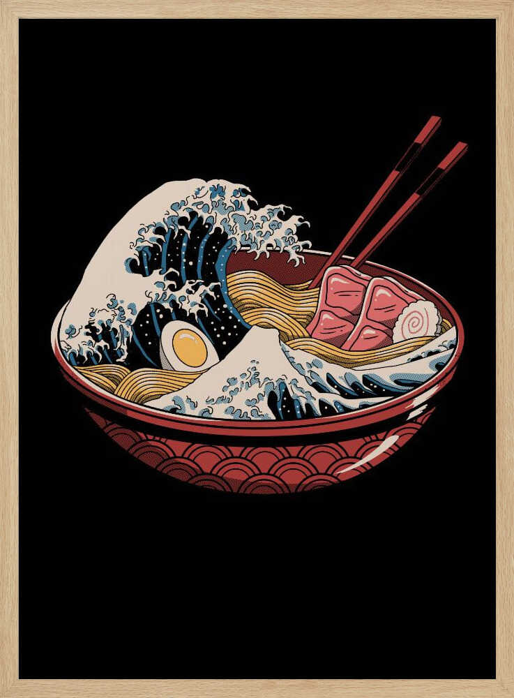 Great Ramen Wave Art Print UK — Japanese Vibrant Wall Art — Kitchen — Wall It All Prints