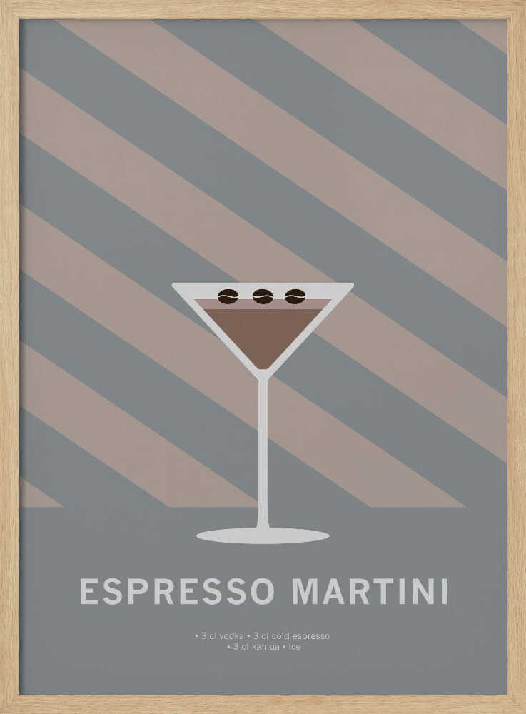 Chic Espresso Martini Art Print UK — Abstract Minimal Wall Art — Living Room — Wall It All Prints