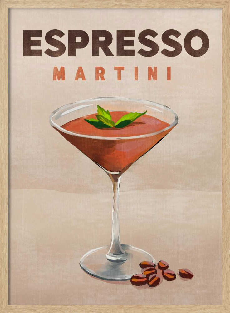 Espresso Martini Cocktail Bar Decor Art Print UK — Dark Moody Dark Wall Art — Kitchen — Wall It All Prints