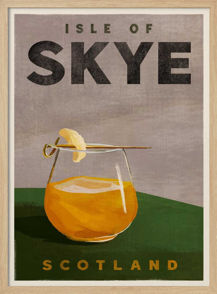 Isle Of Skye Scotland Scotch Cocktail Travel Poster Art Print UK — Vintage Warm Wall Art — Kitchen — Wall It All Prints