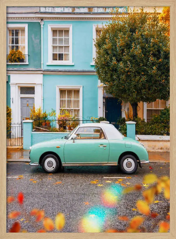 Mint Green Vintage Street Art Print UK — Vintage Vibrant Wall Art — Living Room — Wall It All Prints