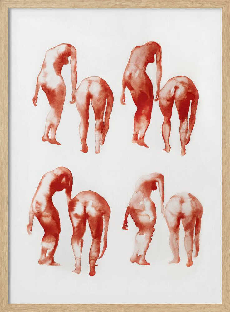 Bending Nude Forms Art Print UK — Abstract Vibrant Wall Art — Office — Wall It All Prints