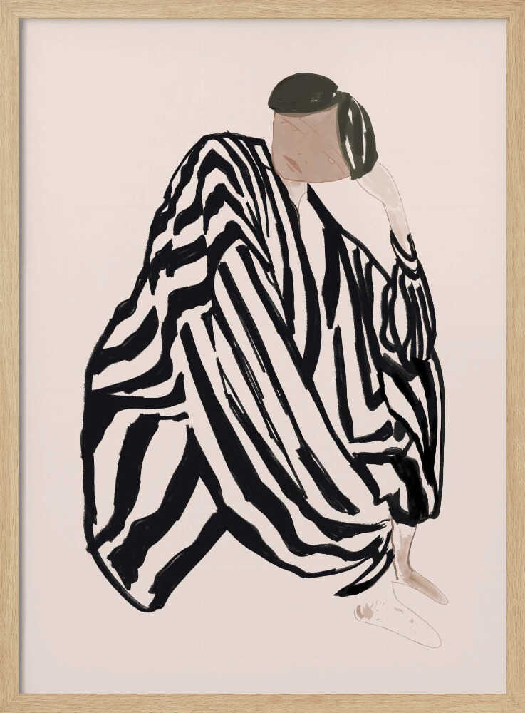 Pensive Striped Figure