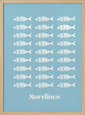 Minimalist Sardines Blue