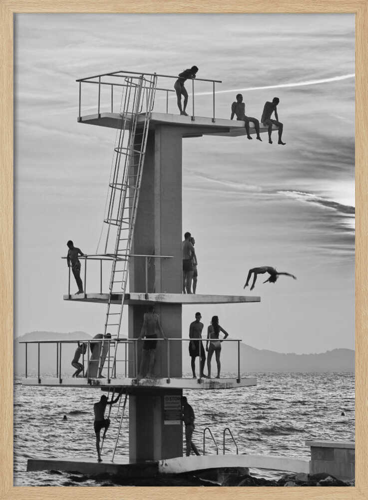 Summer Diving Tower Fun Art Print UK — Landscape Dark Wall Art — Living Room — Wall It All Prints
