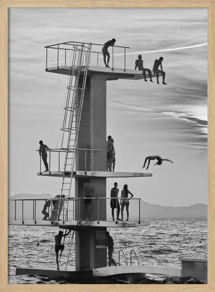 Summer Diving Tower Fun Art Print UK — Landscape Dark Wall Art — Living Room — Wall It All Prints