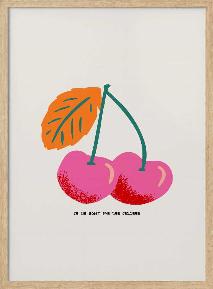 Pink Cherries Illustration Art Print UK — Botanical Vibrant Wall Art — Kitchen — Wall It All Prints