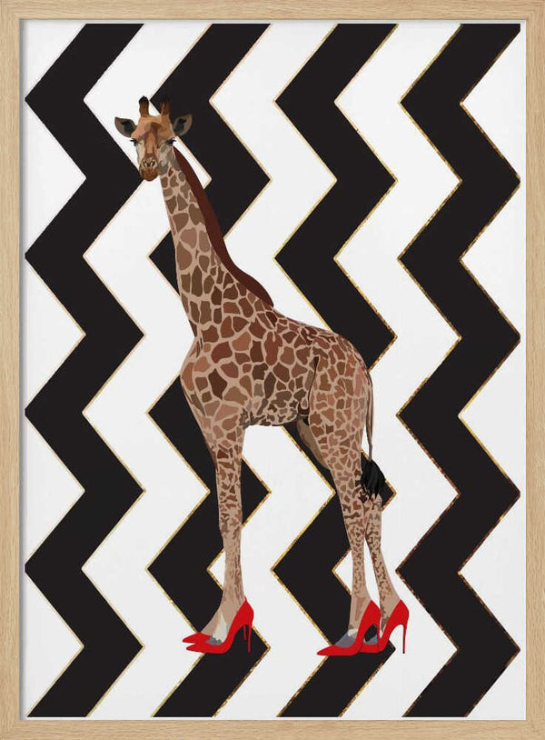 Giraffe Heels zigzag Art Print UK — Abstract Dark Wall Art — Living Room — Wall It All Prints