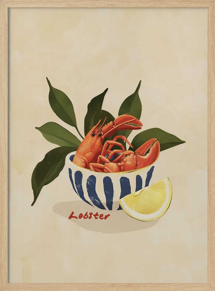 Lobster Delight Art Print UK — Food Vibrant Wall Art — Kitchen — Wall It All Prints