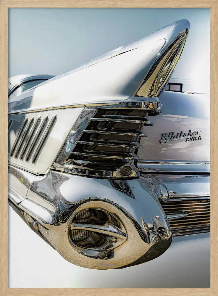 Classic Chrome Tailfin Art Print UK — Vintage Elegant Wall Art — Living Room — Wall It All Prints