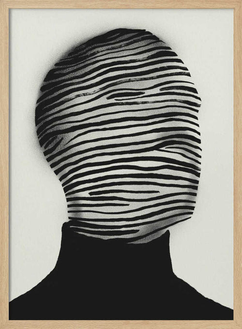 Abstract Striped Face Art Print UK — Abstract Dark Wall Art — Office — Wall It All Prints
