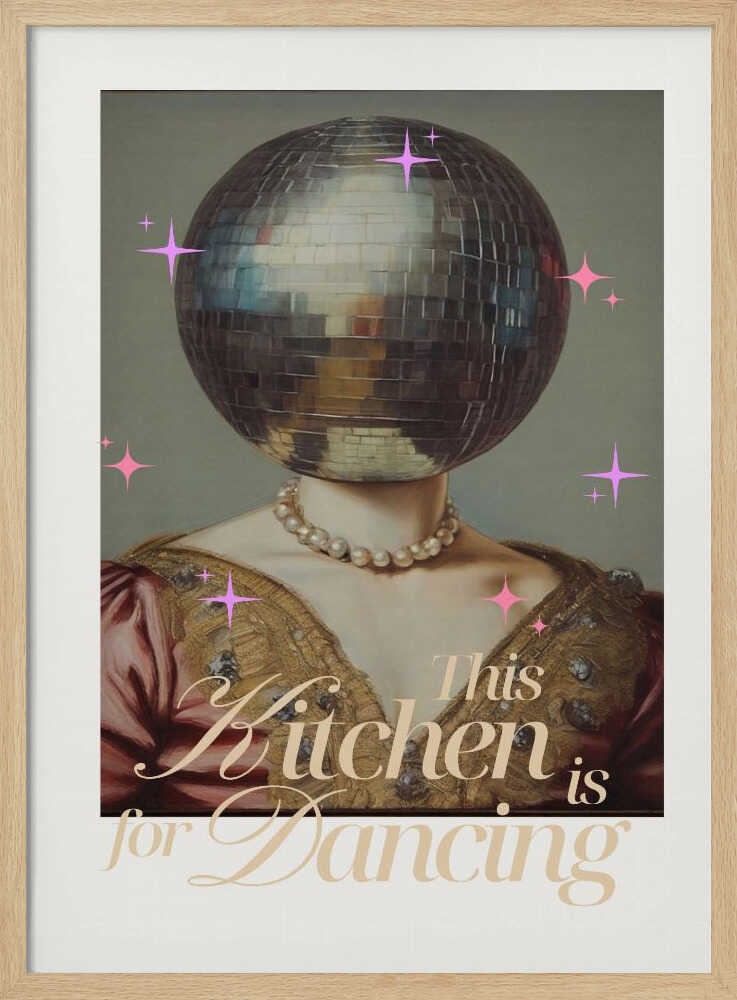 Glamorous Kitchen Dancing Art Print UK — Portrait Minimal Wall Art — Kitchen — Wall It All Prints