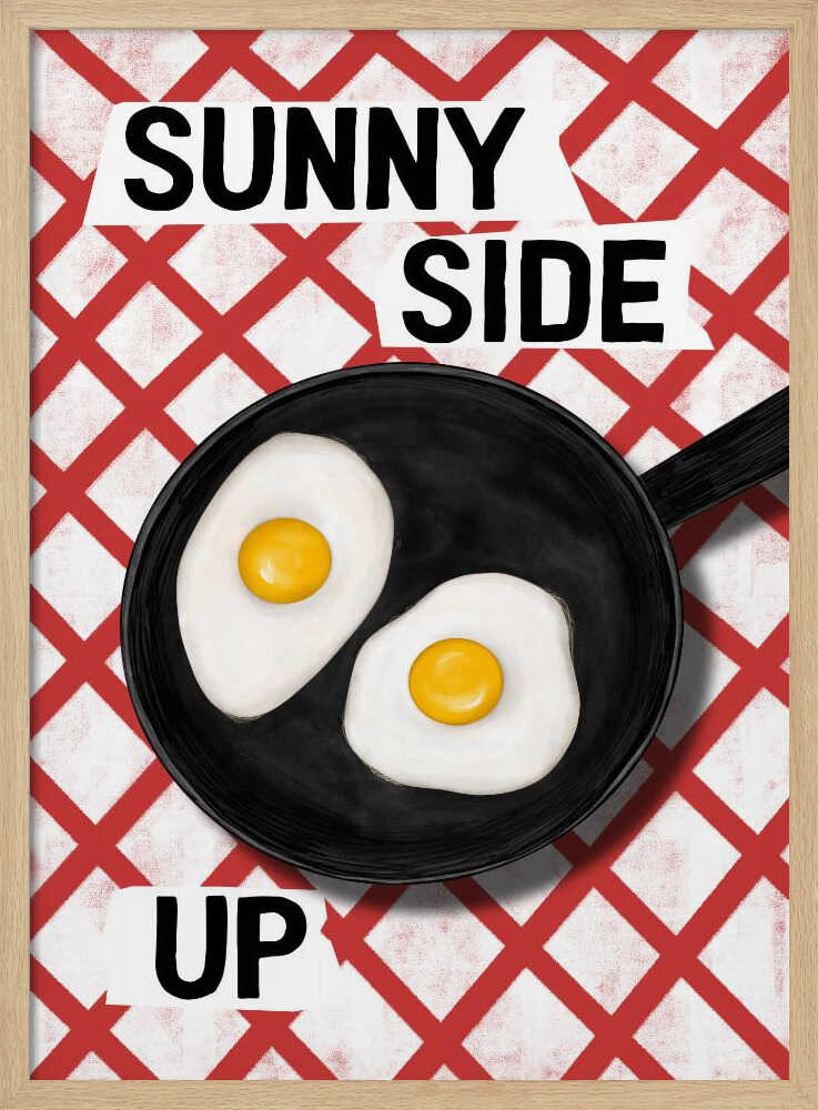 Sunny Side Up Eggs Art Print UK — Abstract Vibrant Wall Art — Kitchen — Wall It All Prints