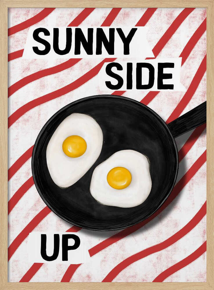 Sunny Side Up Breakfast Art Print UK — Abstract Vibrant Wall Art — Kitchen — Wall It All Prints