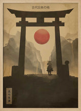 Warrior at Torii Gate Art Print UK — Japanese Calm Wall Art — Living Room — Wall It All Prints
