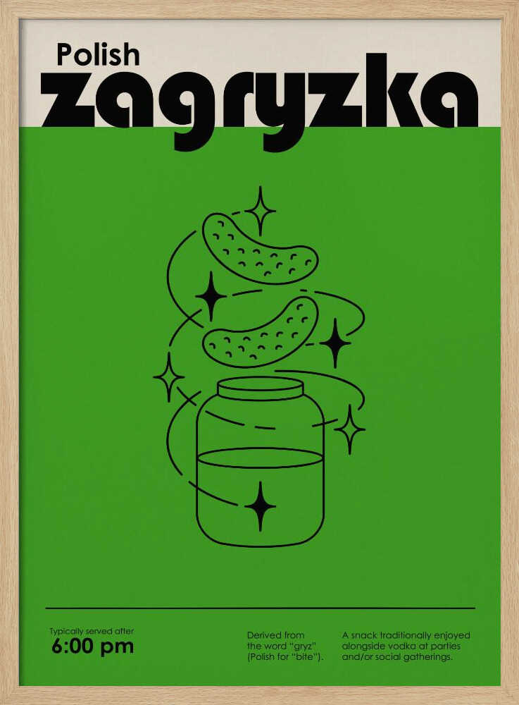 Green Polish Snack Art Print UK — Abstract Dark Wall Art — Kitchen — Wall It All Prints