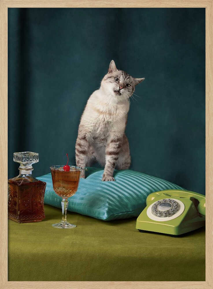 Funny Retro Cat Art Print UK — Portrait Fresh Wall Art — Living Room — Wall It All Prints