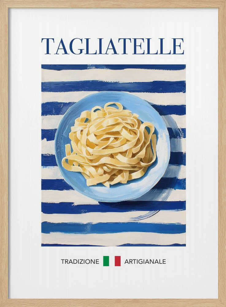 Traditional Tagliatelle Pasta Art Print UK — Food Vibrant Wall Art — Kitchen — Wall It All Prints