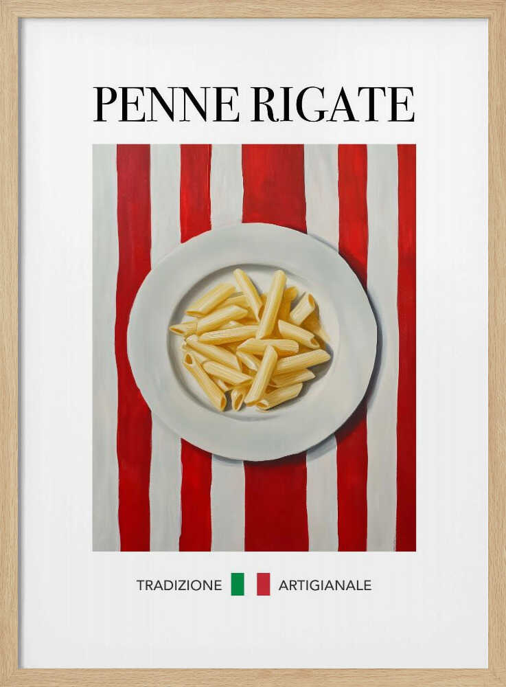 Penne Rigate Plate Art Print UK — Abstract Minimal Wall Art — Kitchen — Wall It All Prints