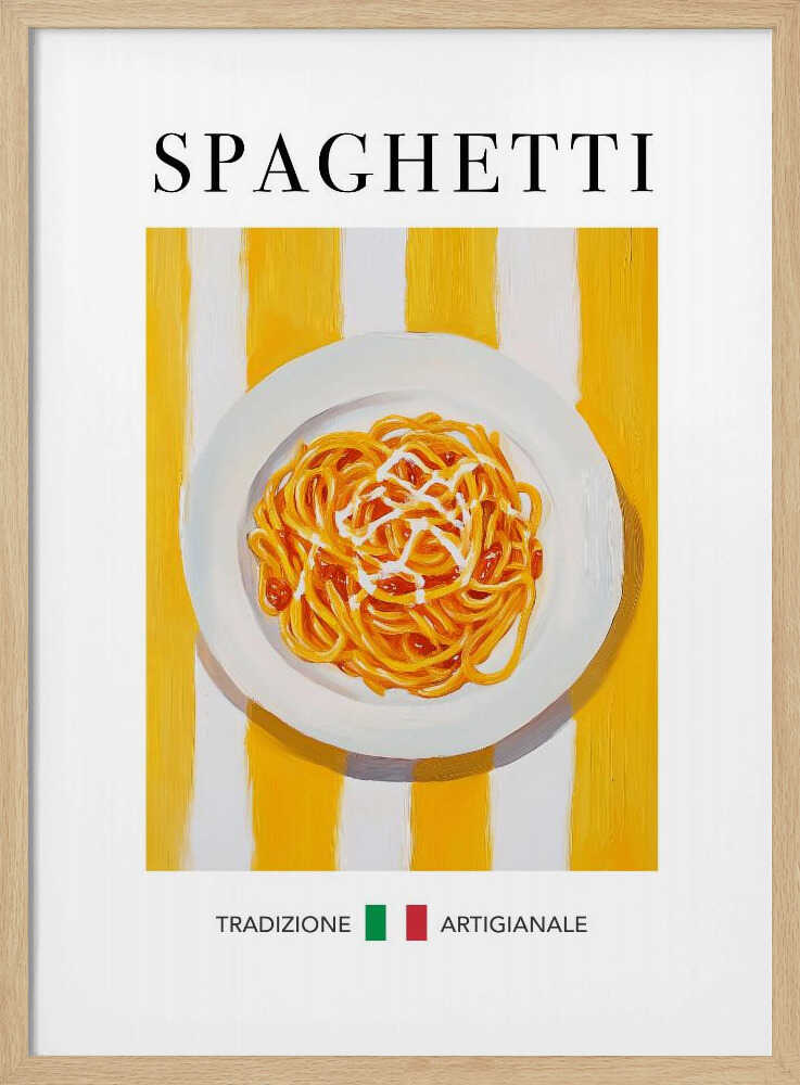 Vibrant Italian Spaghetti Art Print UK — Vintage Vibrant Wall Art — Kitchen — Wall It All Prints
