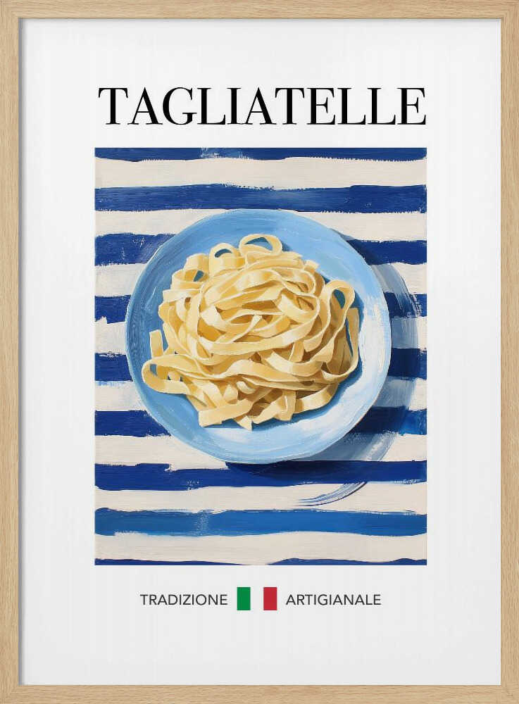 Artisanal Italian Tagliatelle Art Print UK — Vintage Fresh Wall Art — Kitchen — Wall It All Prints