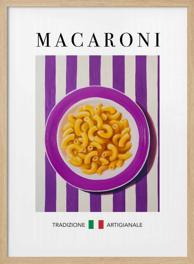 Vibrant Macaroni Plate Art Print UK — Vintage Vibrant Wall Art — Kitchen — Wall It All Prints