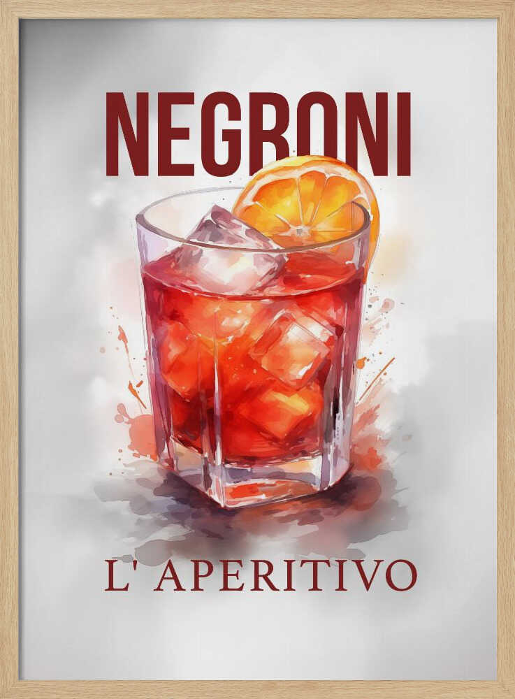 Vibrant Negroni Aperitivo Art Print UK — Vintage Vibrant Wall Art — Living Room — Wall It All Prints