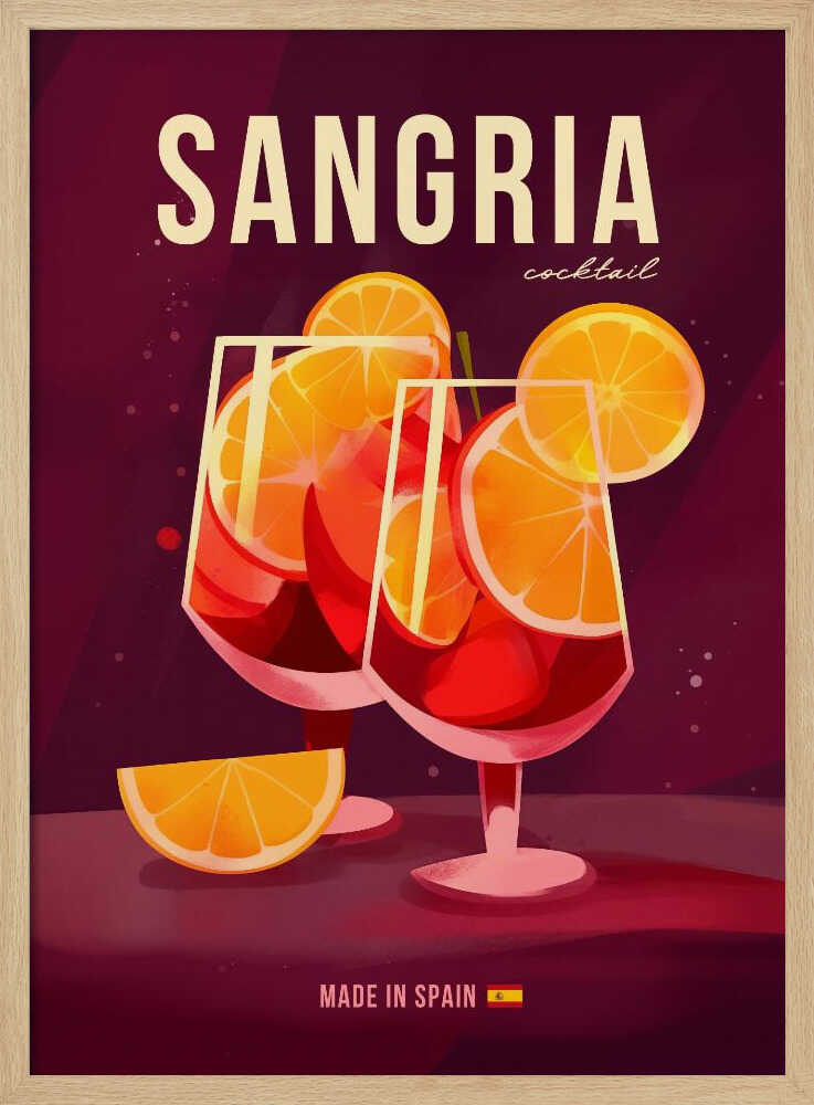 Refreshing Sangria Cocktail Art Print UK — Vintage Vibrant Wall Art — Kitchen — Wall It All Prints