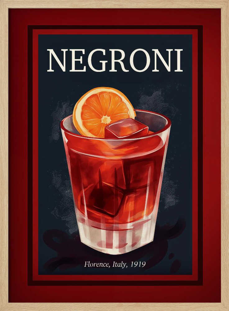 Vintage Florence Negroni Art Print UK — Dark Moody Dark Wall Art — Living Room — Wall It All Prints