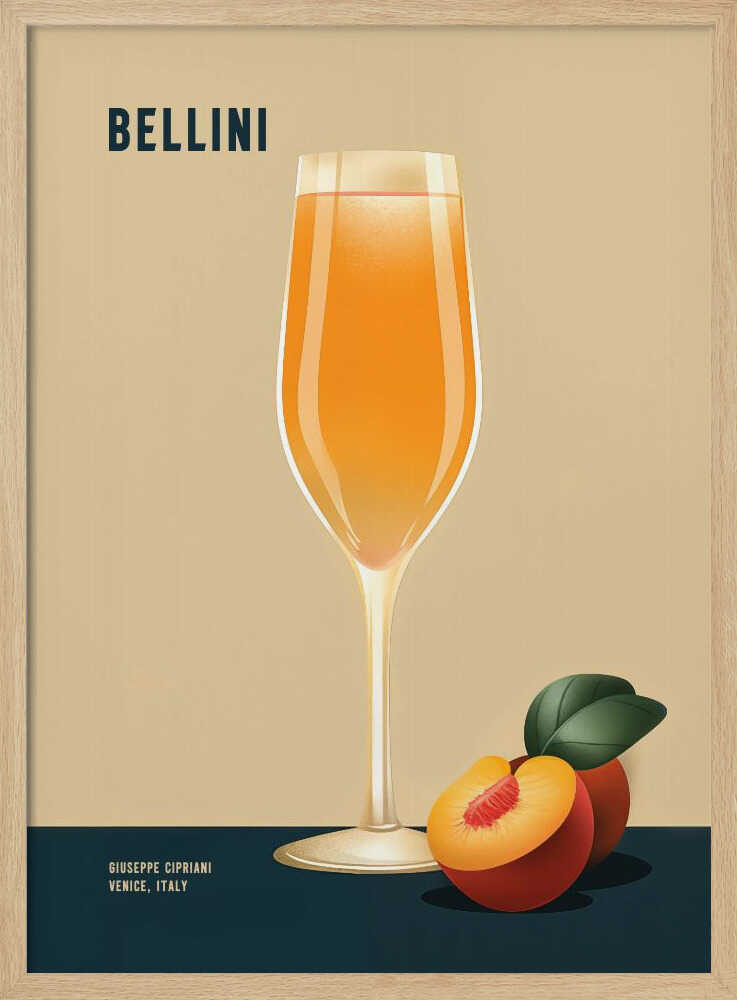 Refreshing Peach Bellini Art Print UK — Abstract Minimal Wall Art — Kitchen — Wall It All Prints