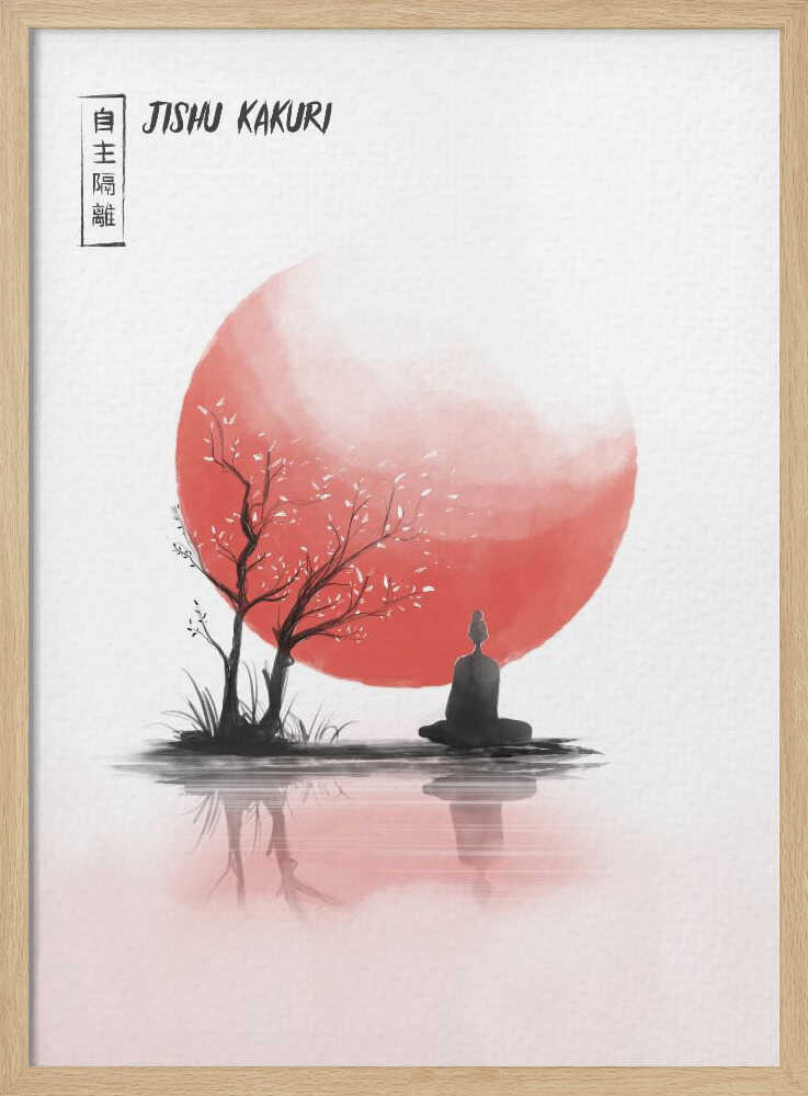 Buddha's Peaceful Reflection Art Print UK — Japanese Calm Wall Art — Bedroom — Wall It All Prints
