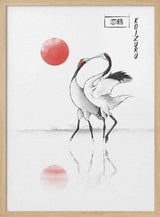 Graceful Crane Dance Art Print UK — Japanese Calm Wall Art — Bedroom — Wall It All Prints