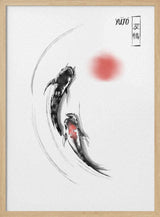Black Koi Red Sun Art Print UK — Japanese Dark Wall Art — Office — Wall It All Prints