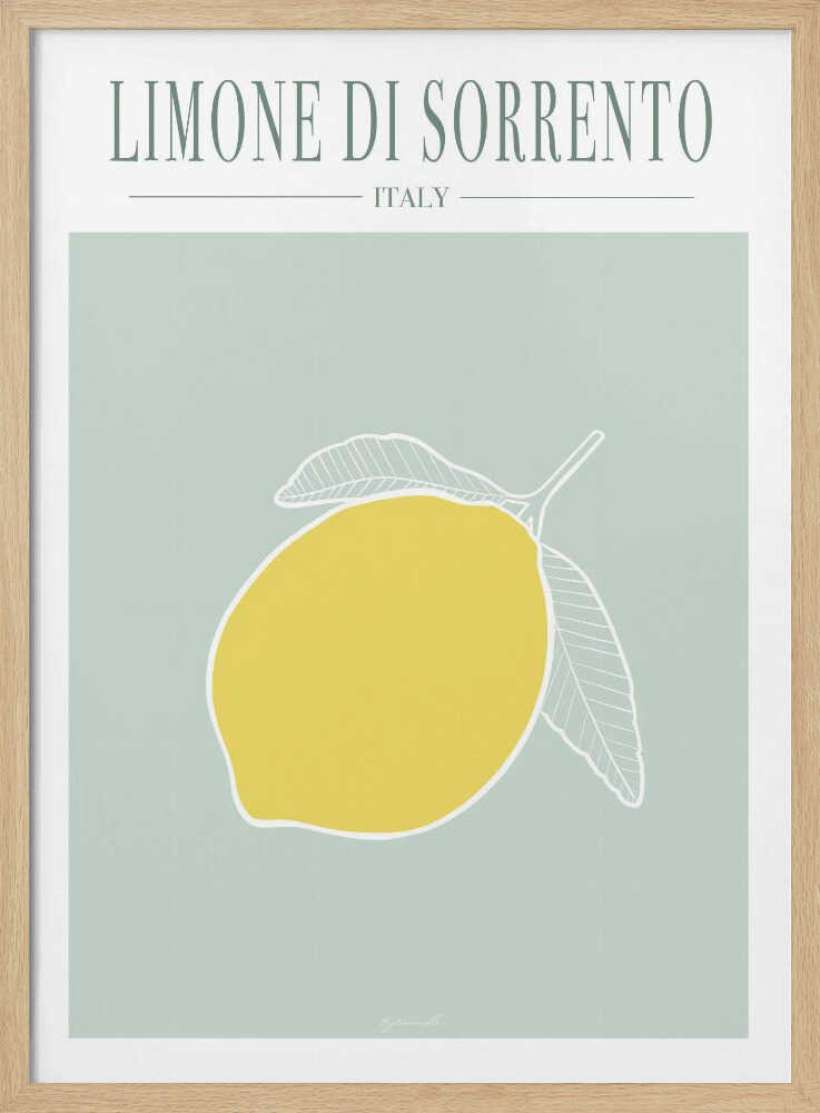 Limone di Sorrento Art Print UK — Botanical Vibrant Wall Art — Kitchen — Wall It All Prints